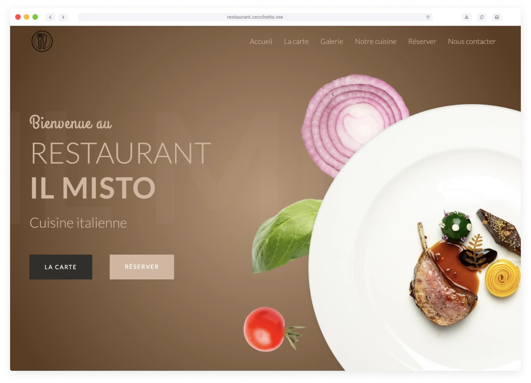 Création du site internet pour un restaurant
